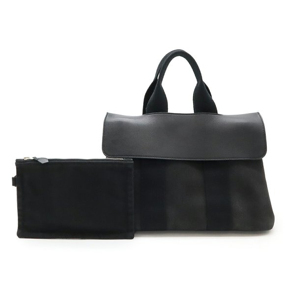 HERMES Black Leather Tote Bag - Picture 1 of 10